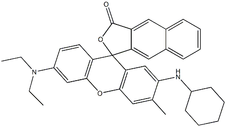 2'-Cyclohexylamino-6'-(diethylamino)-3'-methylspiro[naphtho[2,3-c]furan-1(3H),9'-[9H]xanthen]-3-one Struktur