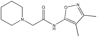 N-(3,4-Dimethyl-5-isoxazolyl)-1-piperidineacetamide,,结构式