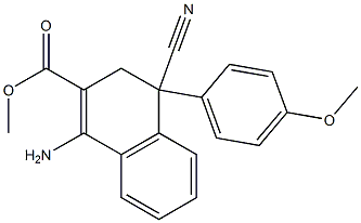 1-Amino-4-cyano-3,4-dihydro-4-(4-methoxyphenyl)naphthalene-2-carboxylic acid methyl ester 结构式
