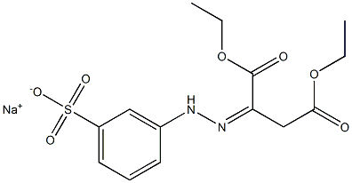 3-[N'-[1,2-Bis(ethoxycarbonyl)ethylidene]hydrazino]benzenesulfonic acid sodium salt Struktur