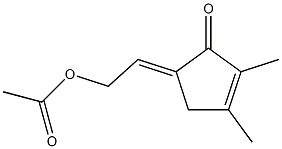 5-[(E)-2-Acetyloxyethylidene]-2,3-dimethyl-2-cyclopenten-1-one Struktur