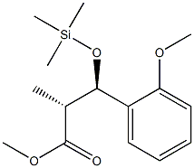 (2R,3R)-2-メチル-3-トリメチルシロキシ-3-(2-メトキシフェニル)プロパン酸メチル 化学構造式