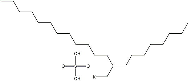 Sulfuric acid 2-octyltetradecyl=potassium salt,,结构式