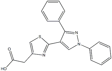 2-(5-Phenyl-2-phenyl-2H-pyrazol-4-yl)thiazole-4-acetic acid Structure