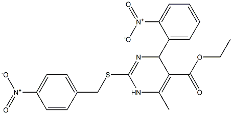 1,4-Dihydro-2-(4-nitrobenzylthio)-4-(2-nitrophenyl)-6-methylpyrimidine-5-carboxylic acid ethyl ester