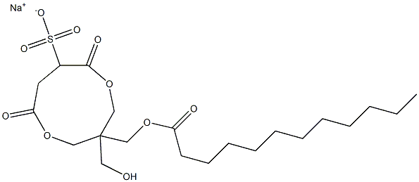 1-(Lauroyloxymethyl)-1-(hydroxymethyl)-4,7-dioxo-3,8-dioxacyclononane-6-sulfonic acid sodium salt,,结构式