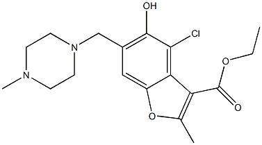  4-Chloro-5-hydroxy-2-methyl-6-[(4-methyl-1-piperazinyl)methyl]-3-benzofurancarboxylic acid ethyl ester