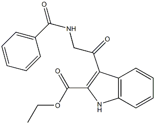 3-[2-(Benzoylamino)acetyl]-1H-indole-2-carboxylic acid ethyl ester,,结构式