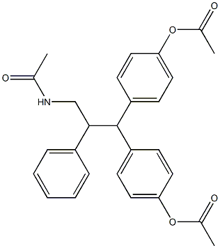 1-Acetylamino-3,3-bis(4-acetyloxyphenyl)-2-phenylpropane Struktur