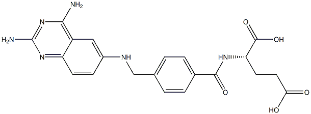 N-[4-[(2,4-Diaminoquinazolin-6-yl)aminomethyl]benzoyl]-L-glutamic acid,,结构式