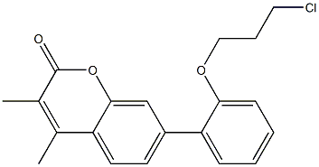 7-[2-(3-Chloropropoxy)phenyl]-3,4-dimethyl-2H-1-benzopyran-2-one Structure