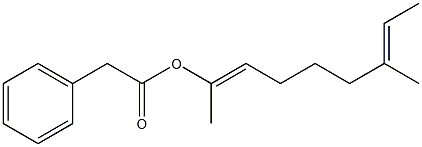 フェニル酢酸1,6-ジメチル-1,6-オクタジエニル 化学構造式
