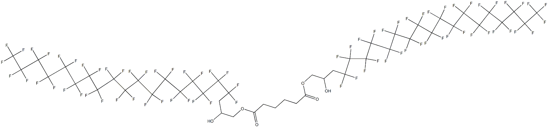 アジピン酸ビス(4,4,5,5,6,6,7,7,8,8,9,9,10,10,11,11,12,12,13,13,14,14,15,15,16,16,17,17,18,18,19,19,20,20,21,21,21-ヘプタトリアコンタフルオロ-2-ヒドロキシヘニコシル) 化学構造式