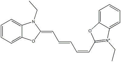 3-Ethyl-2-[(1E,3E)-5-[(2Z)-3-ethyl-2,3-dihydrobenzoxazole-2-ylidene]-1,3-pentadienyl]benzoxazole-3-ium Structure