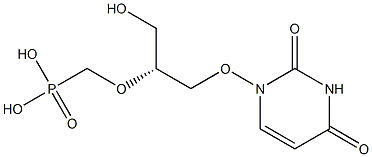 1-[(R)-3-Hydroxy-2-(phosphonomethoxy)propoxy]uracil,,结构式