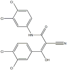 3,N-ビス(3,4-ジクロロフェニル)-2-シアノ-3-ヒドロキシアクリルアミド 化学構造式