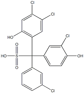 (3-Chlorophenyl)(3-chloro-4-hydroxyphenyl)(3,4-dichloro-6-hydroxyphenyl)methanesulfonic acid Structure