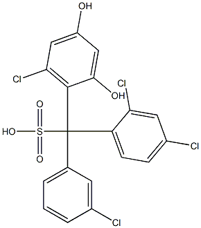 (3-Chlorophenyl)(2,4-dichlorophenyl)(6-chloro-2,4-dihydroxyphenyl)methanesulfonic acid Structure