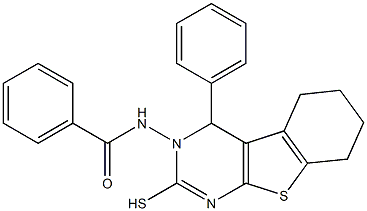 3,4,5,6,7,8-Hexahydro-3-(benzoylamino)-4-phenyl[1]benzothieno[2,3-d]pyrimidine-2-thiol,,结构式