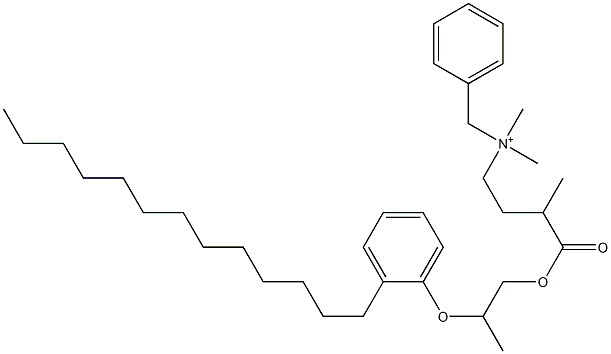 N,N-ジメチル-N-ベンジル-N-[3-[[2-(2-トリデシルフェニルオキシ)プロピル]オキシカルボニル]ブチル]アミニウム 化学構造式