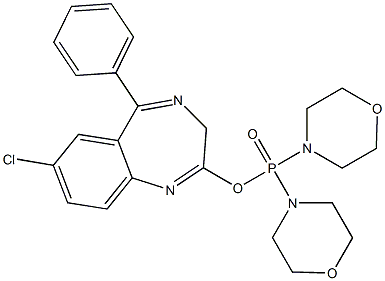 7-Chloro-5-phenyl-2-(Dimorpholinophosphinyloxy)-3H-1,4-benzodiazepine Structure