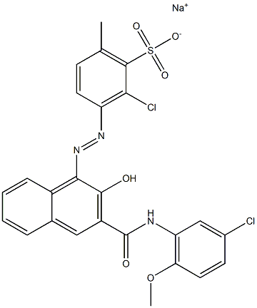  2-Chloro-6-methyl-3-[[3-[[(3-chloro-6-methoxyphenyl)amino]carbonyl]-2-hydroxy-1-naphtyl]azo]benzenesulfonic acid sodium salt