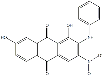 2-Anilino-1,7-dihydroxy-3-nitroanthraquinone Structure