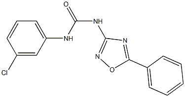 1-(5-フェニル-1,2,4-オキサジアゾール-3-イル)-3-(3-クロロフェニル)尿素 化学構造式