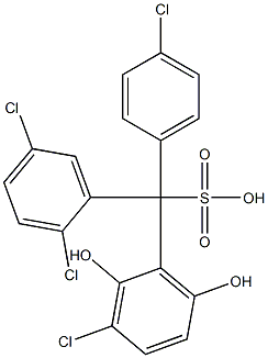 (4-Chlorophenyl)(2,5-dichlorophenyl)(3-chloro-2,6-dihydroxyphenyl)methanesulfonic acid Structure