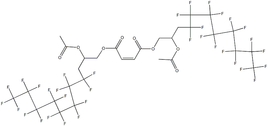 Maleic acid bis(2-acetyloxy-4,4,5,5,6,6,7,7,8,8,9,9,10,10,11,11,11-heptadecafluoroundecyl) ester,,结构式