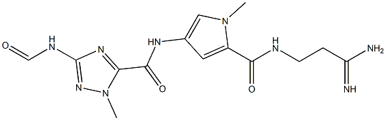 N-(3-Amino-3-iminopropyl)-1-methyl-4-[[1-methyl-3-(formylamino)-1H-1,2,4-triazol-5-yl]carbonylamino]-1H-pyrrole-2-carboxamide,,结构式