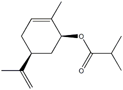 rel-(1α*,5α*)-2-メチル-5-(1-メチルエテニル)-2-シクロヘキセニル=イソブチラート 化学構造式