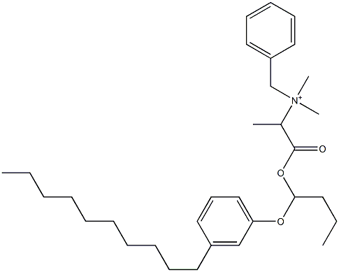 N,N-Dimethyl-N-benzyl-N-[1-[[1-(3-decylphenyloxy)butyl]oxycarbonyl]ethyl]aminium Structure