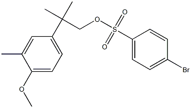 4-Bromobenzenesulfonic acid 2-methyl-2-(3-methyl-4-methoxyphenyl)propyl ester Struktur