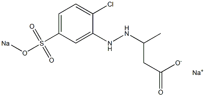 3-[2-(2-Chloro-5-sodiooxysulfonylphenyl)hydrazino]butyric acid sodium salt Structure