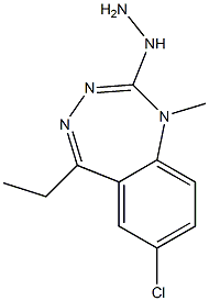 (7-Chloro-5-ethyl-1-methyl-1H-1,3,4-benzotriazepin-2-yl)hydrazine Structure