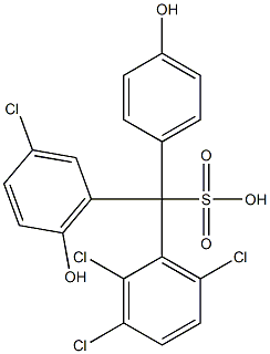 (3-Chloro-6-hydroxyphenyl)(2,3,6-trichlorophenyl)(4-hydroxyphenyl)methanesulfonic acid Structure