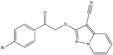 2-[[(4-Bromophenylcarbonyl)methyl]thio]-pyrazolo[1,5-a]pyridine-3-carbonitrile Struktur