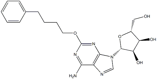 2-(4-フェニルブトキシ)アデノシン 化学構造式