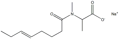 2-[N-メチル-N-(5-オクテノイル)アミノ]プロピオン酸ナトリウム 化学構造式