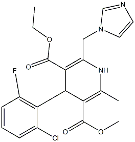 6-(1H-Imidazol-1-ylmethyl)-4-(2-chloro-6-fluorophenyl)-2-methyl-1,4-dihydropyridine-3,5-dicarboxylic acid 3-methyl 5-ethyl ester Structure