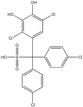 (2,5-ジクロロ-3,4-ジヒドロキシフェニル)ビス(4-クロロフェニル)メタンスルホン酸 化学構造式