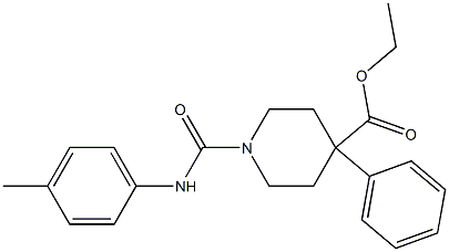4-フェニル-1-[(p-トリル)カルバモイル]-4-ピペリジンカルボン酸エチル 化学構造式