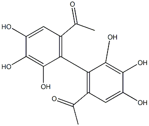 6,6'-Diacetyl-1,1'-biphenyl-2,2',3,3',4,4'-hexol Struktur