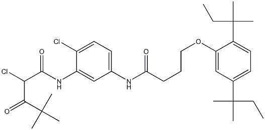 N-[3-(2-Chloro-4,4-dimethyl-1,3-dioxopentylamino)-4-chlorophenyl]-4-(2,5-di-tert-pentylphenoxy)butyramide Structure