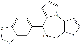 6-(1,3-Benzodioxol-5-yl)-5,6-dihydro-4H-pyrrolo[1,2-a]thieno[2,3-f][1,4]diazepine,,结构式