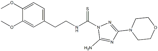 5-Amino-3-morpholino-N-(3,4-dimethoxyphenethyl)-1H-1,2,4-triazole-1-carbothioamide,,结构式