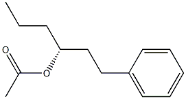 [R,(+)]-1-フェニル-3-ヘキサノールアセタート 化学構造式