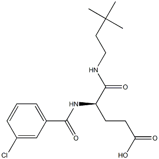 (R)-4-(3-Chlorobenzoylamino)-5-oxo-5-(3,3-dimethylbutylamino)valeric acid Struktur