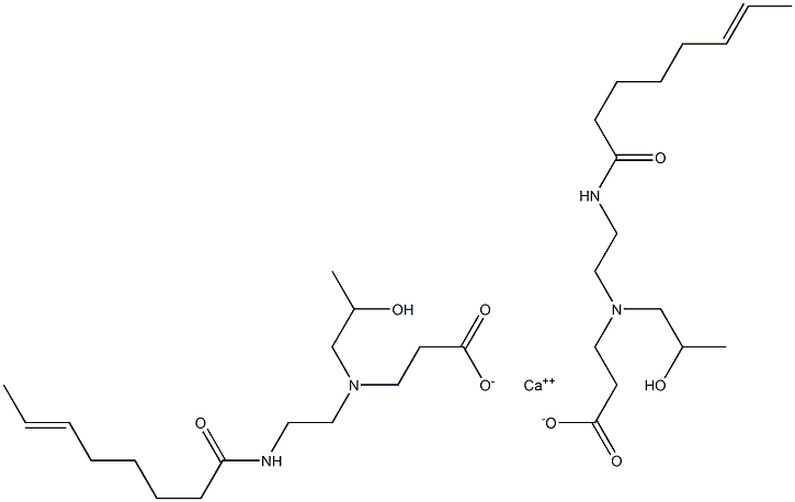 Bis[3-[N-(2-hydroxypropyl)-N-[2-(6-octenoylamino)ethyl]amino]propionic acid]calcium salt,,结构式